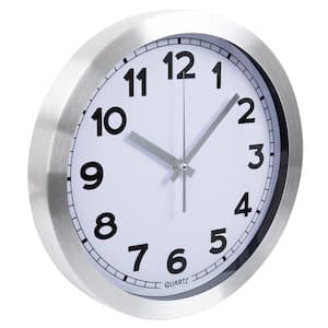 12 in. x 12 in. Brushed Aluminum Wall Clock