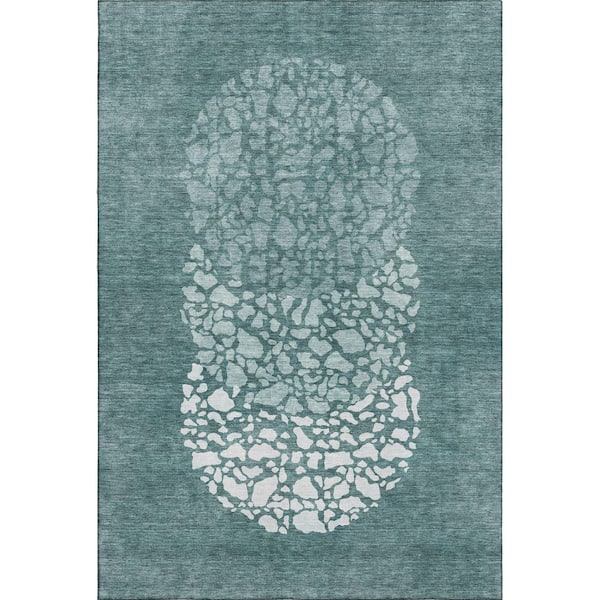 Addison Rugs Mayfield Premium Machine Washable Indoor/Outdoor Geometric AMF643 Teal 8 ft. x 10 ft. Area Rug