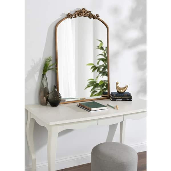 Arendahl 36 in. x 23.75 in. Traditional Arch Gold Framed Decorative Wall Mirror