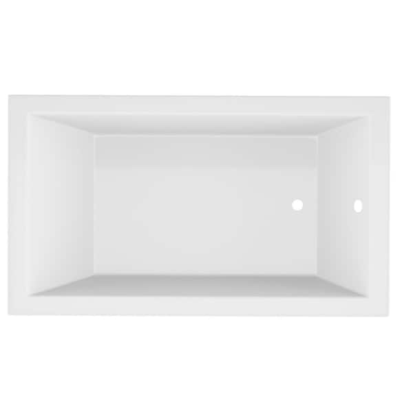 Sapphire 60 in. x 42 in. Rectangular Soaking Bathtub with Reversible Drain and Marine Grade Acrylic in Glossy White