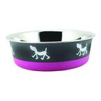 Pets 0.22 Gal. Stainless Steel Pet Bowl with Anti Skid Rubber Base and Dog Design (Set of 6)