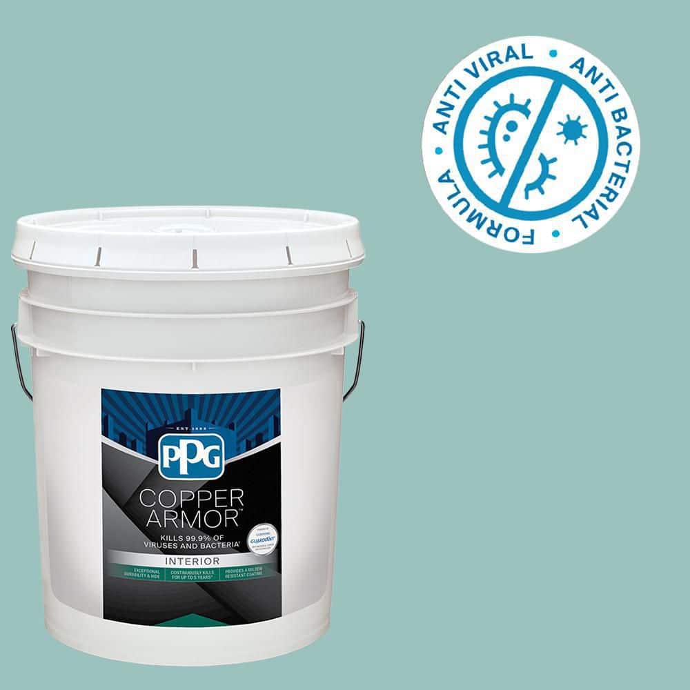 COPPER ARMOR 5 gal. PPG11424 Pitter Patter Eggshell Antiviral and Antibacterial Interior Paint