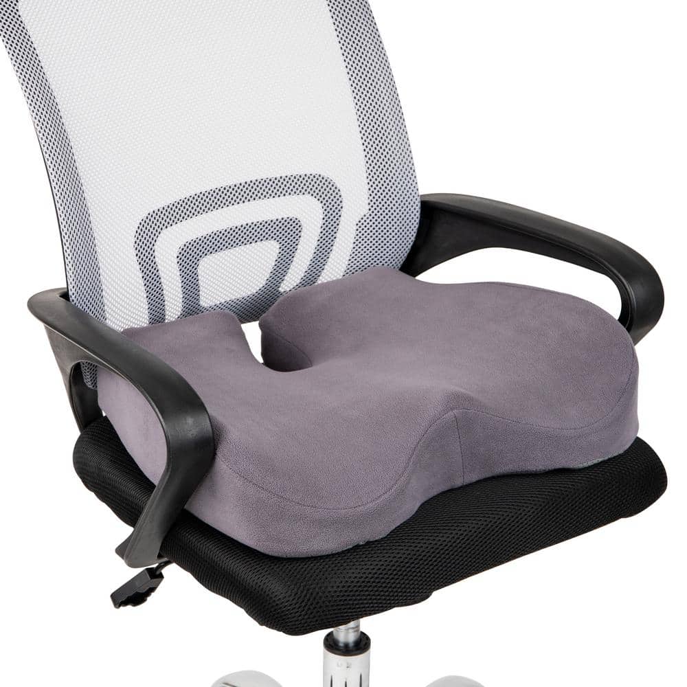 Mind Reader Gray Memory Foam Ergonomic Office Chair Cushion 18.25 in. L x  15.5 in. W x 4 in. H ORTHOCUSH-GRY - The Home Depot