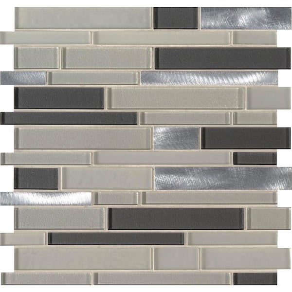 MSI Urbanka Interlocking 12 in. x 13 in. x 0.24 in. Glass/Metal Mesh-Mounted Mosaic Wall Tile (15 sq. ft./Case)