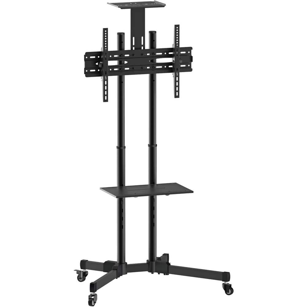 mount-it! Height Adjustable Mobile TV Cart & Shelf Fits 37 - 70 in ...