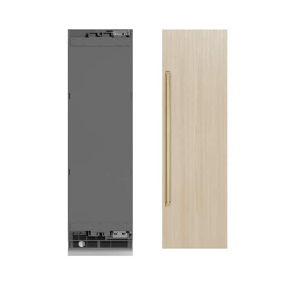 24 in. 12.5 cu. ft. Panel Ready Freezerless Column Refrigerator with Graphite Gray Interior and Polished Gold Accents