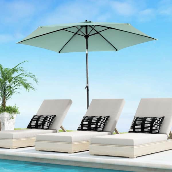 9 ft. Steel Market Tilt Patio Umbrella in Light Green