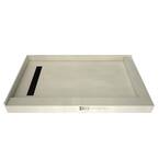Redi Trench 32 in. x 60 in. Double Threshold Shower Base with Left Drain and Matte Black Trench Grate