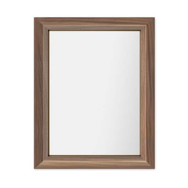 40 in. W x 32 in. H Rectangular Framed French Cleat Wall Mounted Tempered Bathroom Vanity Mirror in Dark Brown Wood