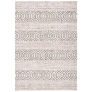 Natura Beige/Ivory 5 ft. x 8 ft. Striped Multi-Hexagon Area Rug