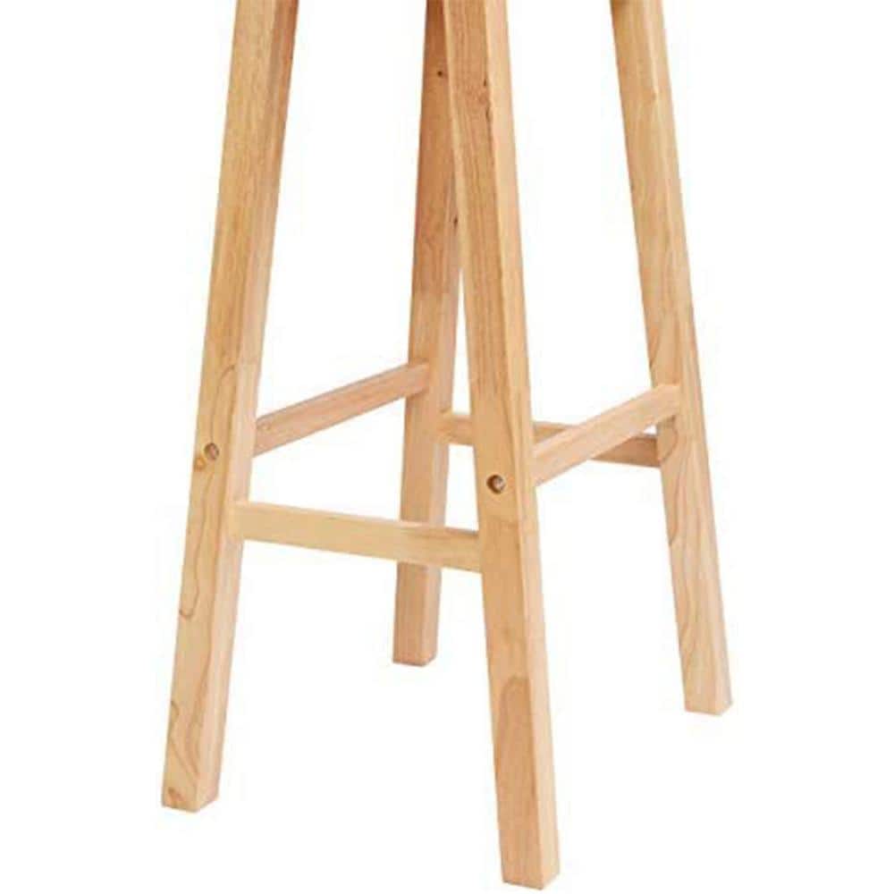 Classic Modern 24" Walnut Wood Saddle-Seat Counter Stool