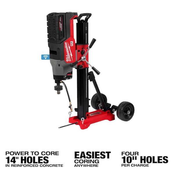 Milwaukee MX FUEL Lithium-Ion Core Drill Rig Kit with (2) FORGE HD12.0 Batteries and (1) MX FUEL Super Charger and Stand