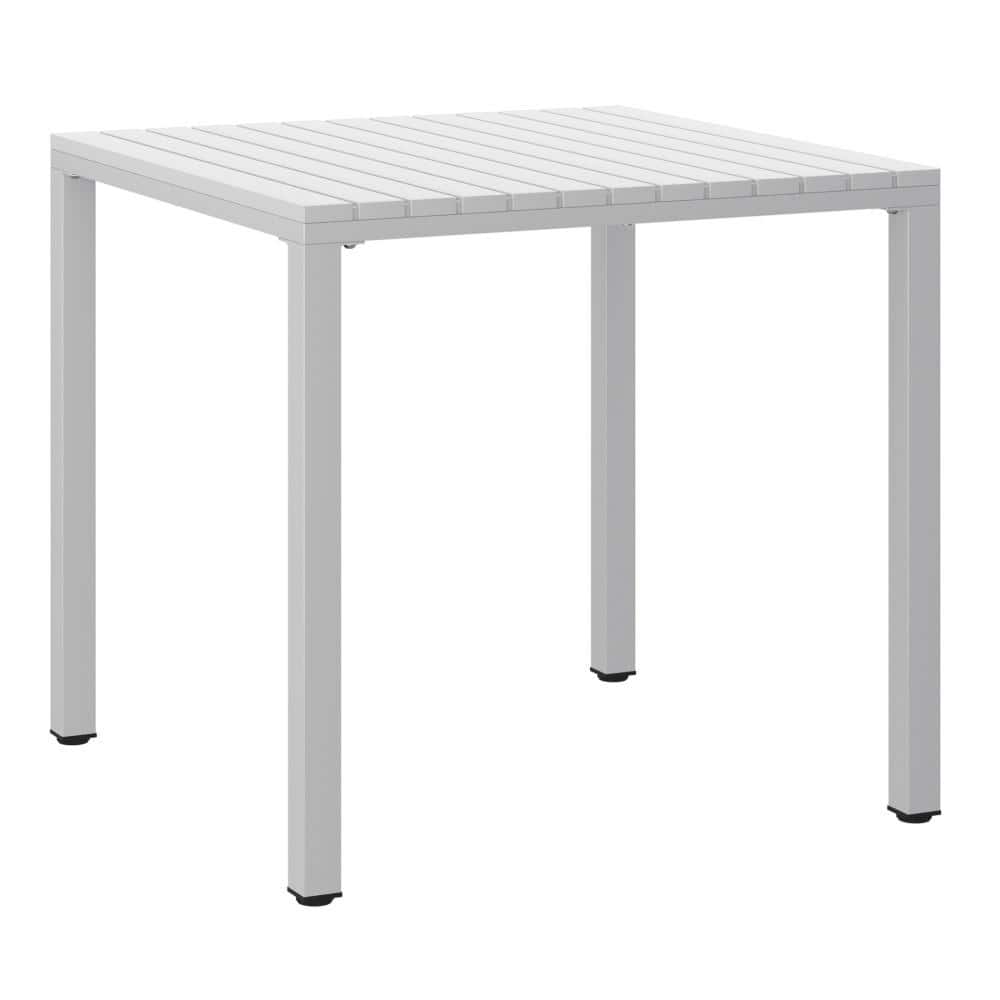 "Frond&Form Modern Outdoor 31.5"" Poly Plastic Square Table Top Patio Bistro Dining Table, Gray" price history on PriceWatchPro