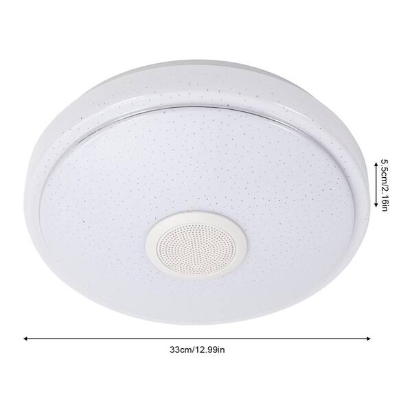OUKANING 12.99 in. White Modern Round Color Changing Flush