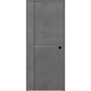 Vona 01 1H Gold 32 in. x 80 in. Left-Handed Solid Core Dark Urban Textured Wood Single Prehung Interior Door
