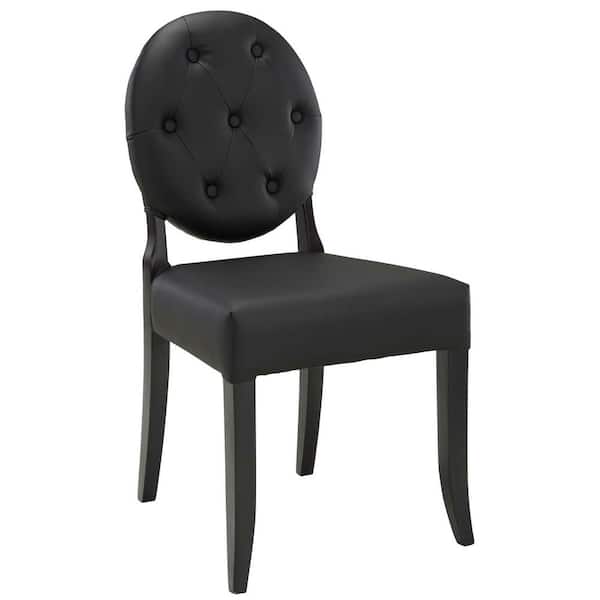 MODWAY Button Black Dining Vinyl Side Chair