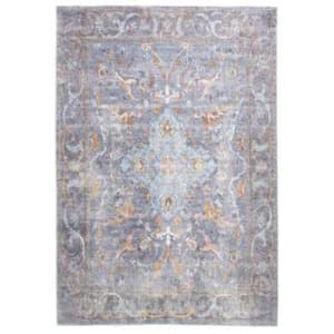 4 X 6 Blue and Gray Floral Area Rug