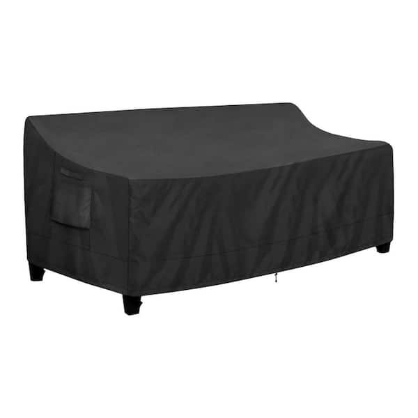 78W x 35D x 35H Black 3-Seater Outdoor Couch Cover Waterproof Patio Sofa Furniture Covers with Air Vent and Handles