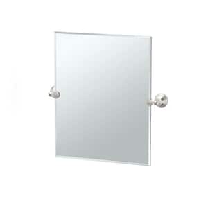 Charlotte 20 in. W x 24 in. H Frameless Rectangular Beveled Edge Bathroom Vanity Mirror in Satin Nickel