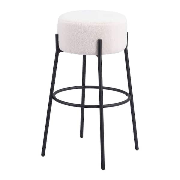 ZUO Blanche 30.7 in. Backless Plywood Frame Barstool with 100% Polyester Seat - (Set of 2)