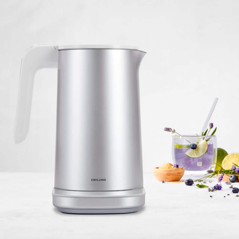 Silver 1-Liter Stainless Steel Electric Kettle with Cool Touch