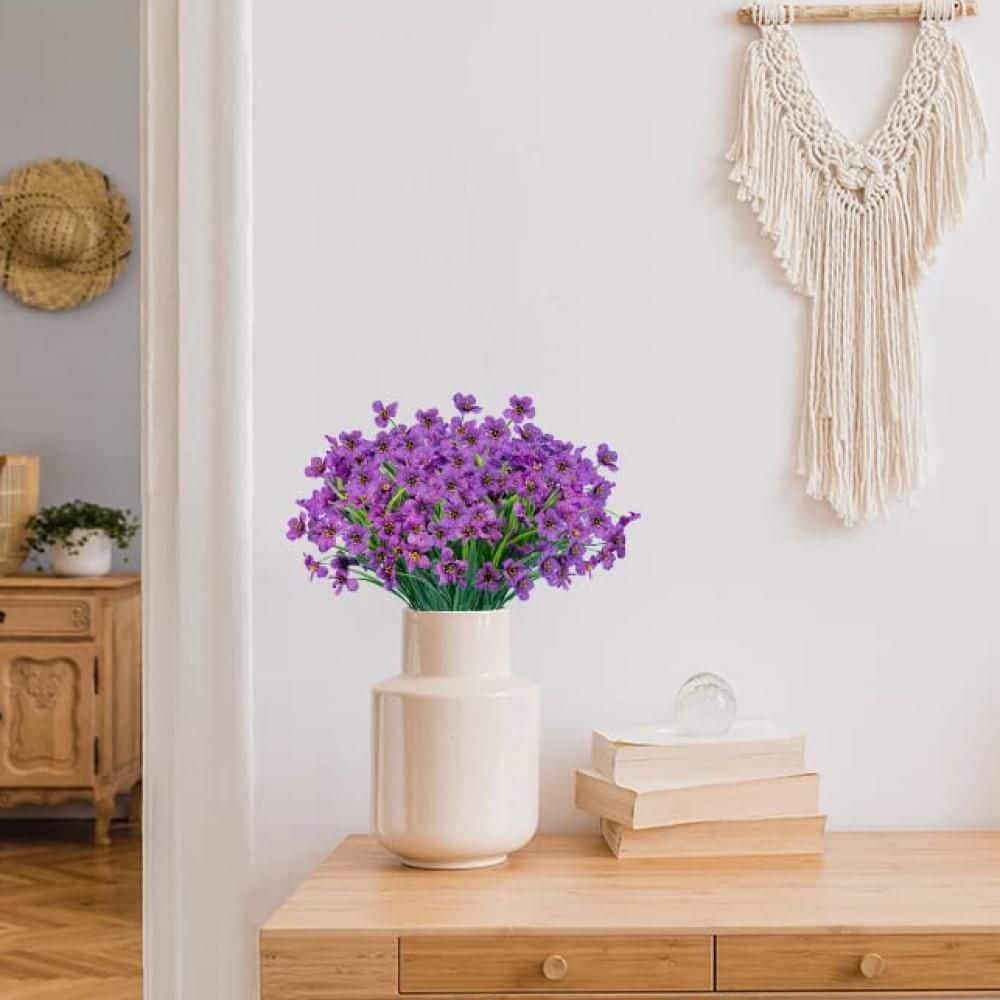 14.17 in. Purple Indoor/Outdoor Artificial Orchid Flower, 24-Bundles