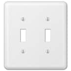 Declan 2 Gang Toggle Steel Wall Plate - White