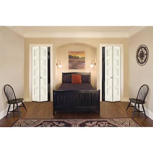 24 in. x 80 in. Conmore French Vanilla Paint Smooth Hollow Core Molded Composite Interior Closet Bi-Fold Door