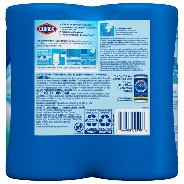 Clorox - 75-Count Crisp Lemon and Fresh Scent Bleach Free Disinfecting leaning Wipes (2-Pack)