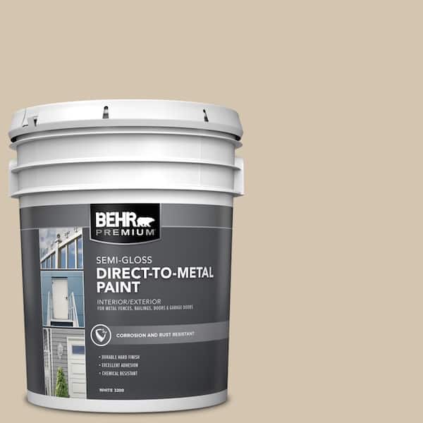 BEHR PREMIUM 5 gal. #N300-3 Casual Khaki Semi-Gloss Direct to Metal Interior/Exterior Paint