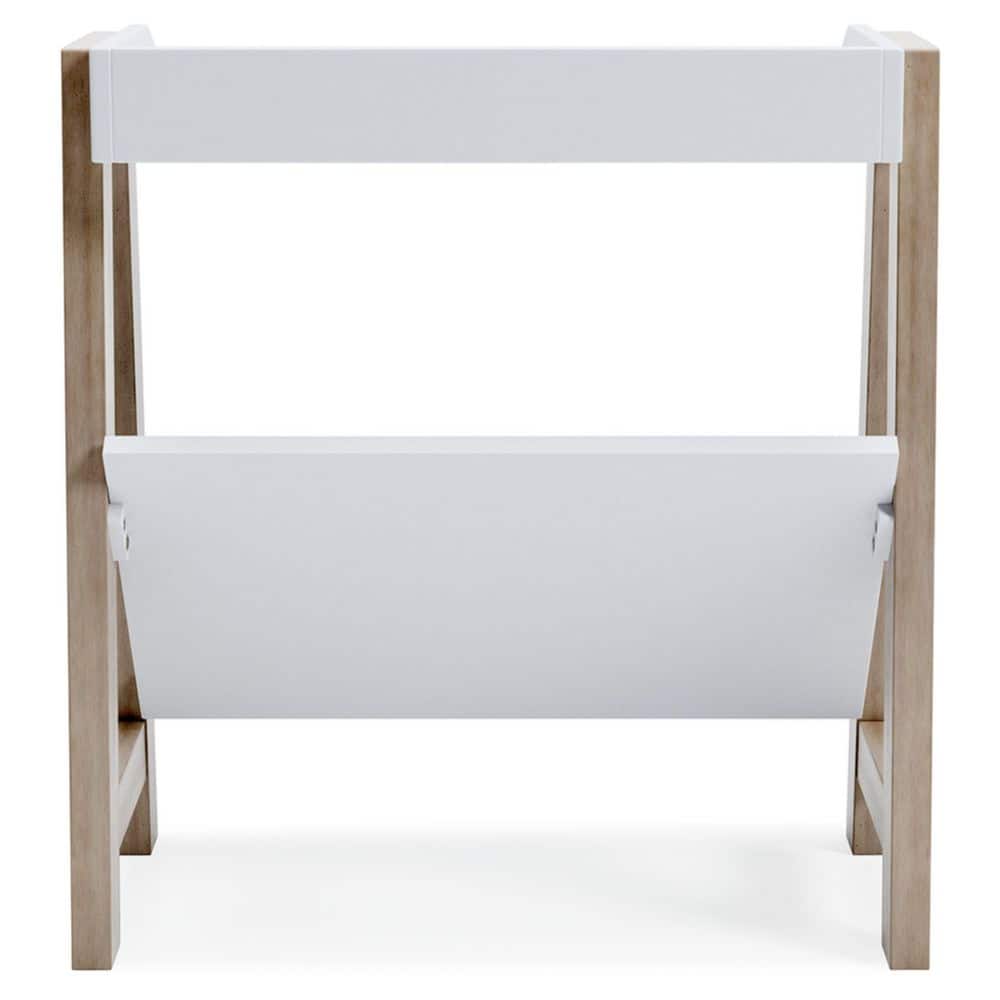 White and Beige Transitional Kids' Etagere Bookcase