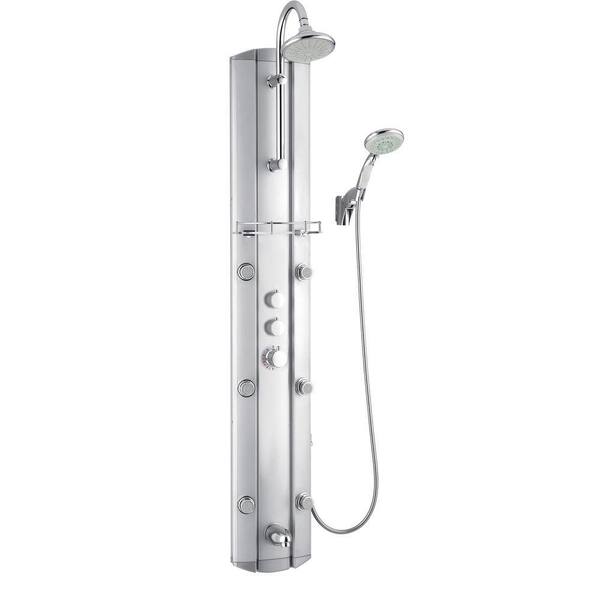 DreamLine 63 in. Hydrotherapy 6-Jet Shower Panel System in Satin (Valve Included)