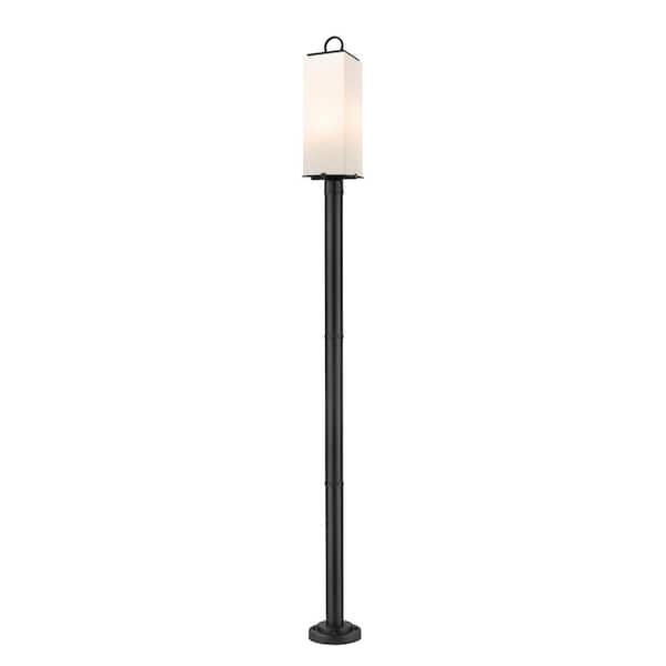 Unbranded Sana 3-Light Black Aluminum Hardwired Outdoor Weather Resistant Post Light with No Bulbs Included