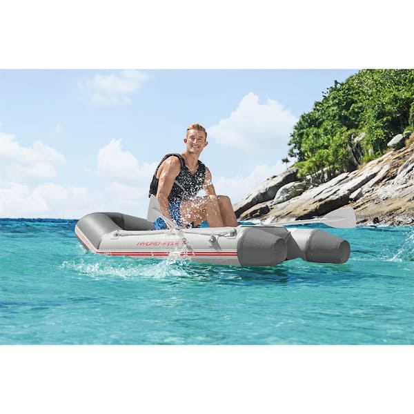 Bestway Hydro Force Caspian in. - Pro Oars Depot 65046E-BW with 2-Person Inflatable Home Pump Set and The 91 Boat