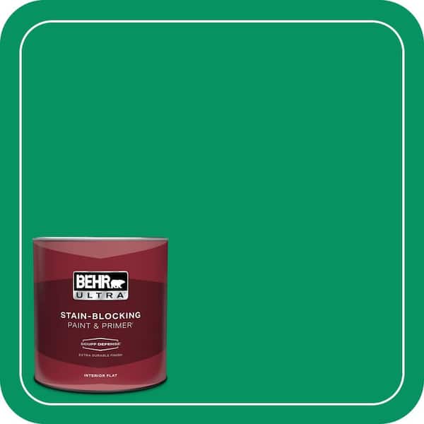 BEHR ULTRA 1 qt. #470B-6 Emerald Lake Extra Durable Flat Interior Paint & Primer
