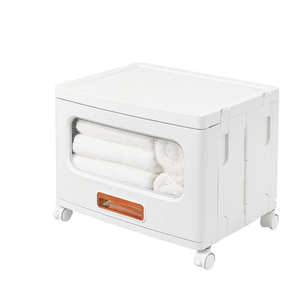 Stackable Storage Bins with Drawers Foldable Accent Storage Cabinet on Wheels 10.04 in. 1-Tier, White price history on PriceWatchPro