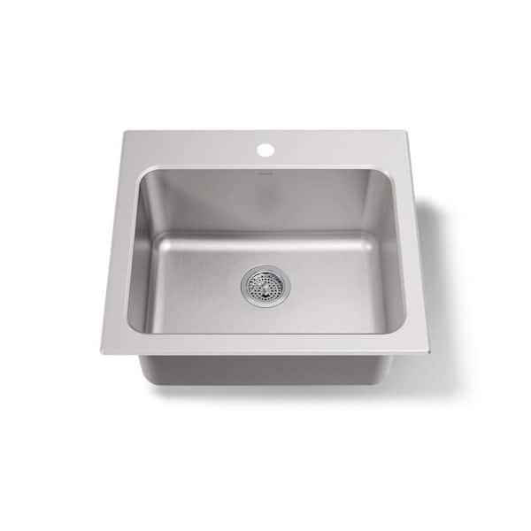 KOHLER Ballad 25 in. D Drop-in Laundry/Utility Sink in Stainless