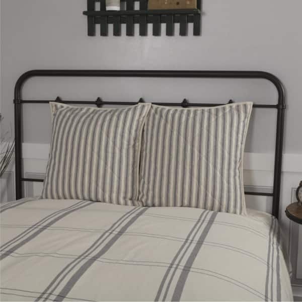 Market Place Gray Quilted Euro Sham