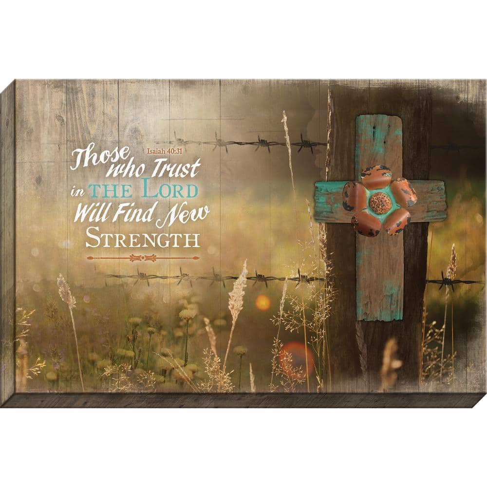 Embellished Canvas Those Who Trust W/ Metal Flower By Carpentree Canva