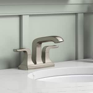 Rubicon 4 in. Centerset Double Handle Bathroom Faucet in Vibrant Brushed Nickel