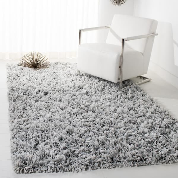 Rio Shag Gray/Ivory 2 ft. x 6 ft. Solid Runner Rug