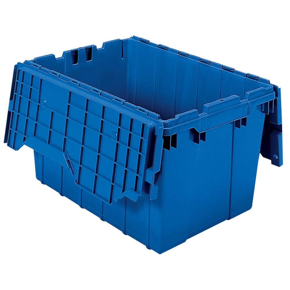 Sterilite Classic Lidded Stackable 18 gal. Storage Tote Container in Blue  (8-Pack) 8 x 17317408 - The Home Depot