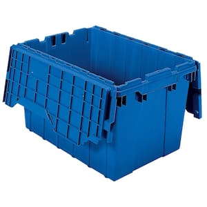 10 X Heavy Duty Plastic Storage Tote Boxes 600x400mm Crates Hinge Lids Stackable 