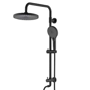 3-Spray Round Wall Bar Shower Kit with Handheld Shower and Adjustable Slide Bar In Matte Black (Valve Not Included)