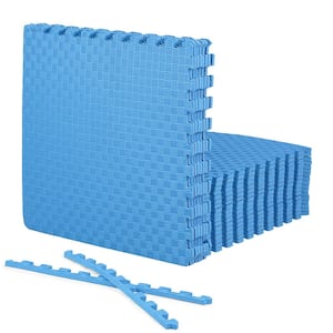 Blue 24 in. W x 24 in. L x 0.5 in. T EVA Foam Tatami Pattern Gym Flooring Mat (24 Tiles/Pack) (96 sq. ft.)