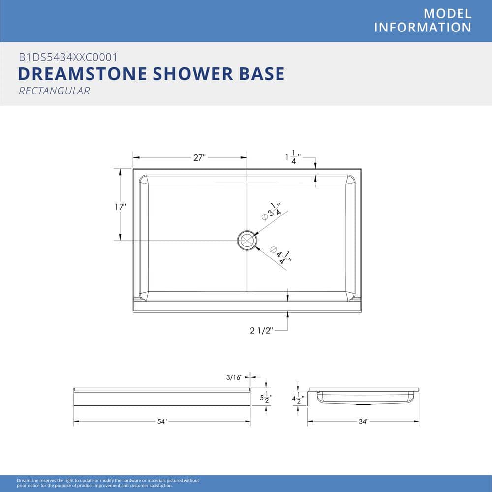White 54" x 34" Solid Surface Alcove Shower Kit