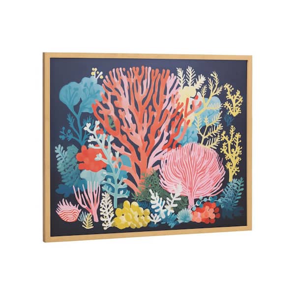 Gallery Bright Coral Underwater Ocean by The Creative Bunch Studio Gold Framed Art Print 20 in. x 16 in.