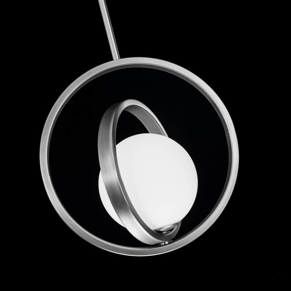 Ellington Mini Globe 10" LED Pendant in Brushed Nickel with Opal Glass
