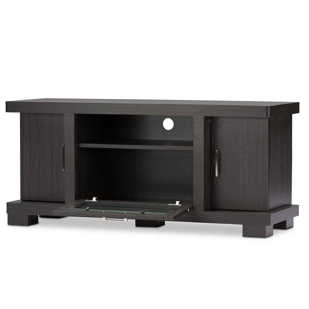 Espresso Elegance 50'' Engineered Wood TV Stand with Glass Doors