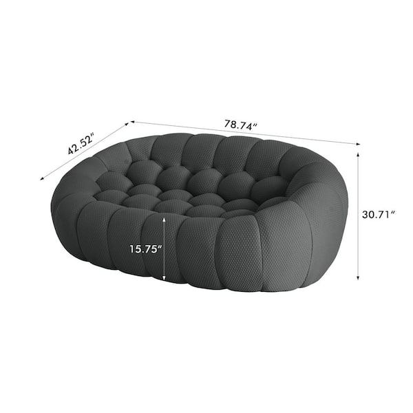 J&E Home 78.74 in. Flared Arm Polyester Curved Large Seat Bubble J&E Home 78.74 in. Flared Arm Polyester Curved Large Seat Bubble